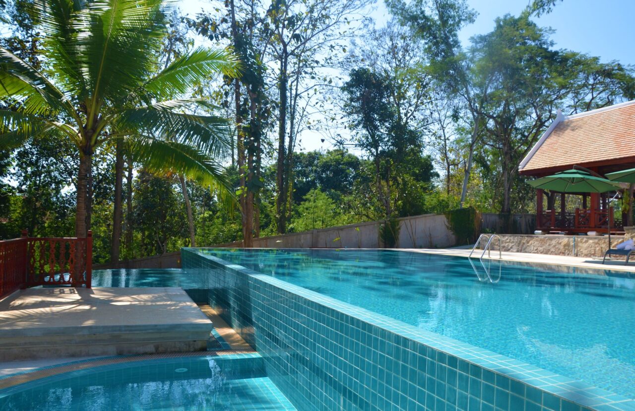 Palm Tree Health Spa by Mekong Riverview Hotel, Luang Prabang, Laos. Natural Salt Water Pool in a quiet environment.
